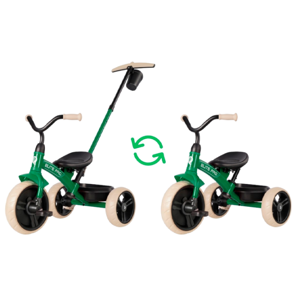 Triciclu Qplay Elite Pro Green  Metal / Pentru copii photo 6