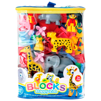 Constructor Lulu Happy Zoo Multicolor Numărul de piese 69, 3+