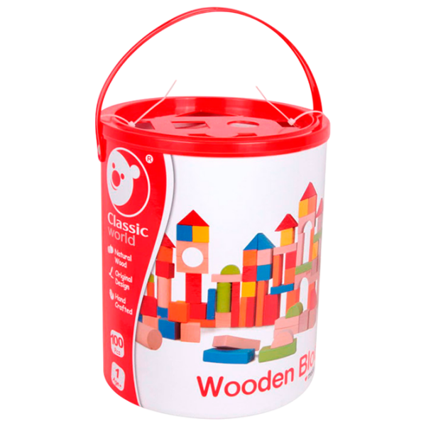 Constructor Classic World Wooden Blocks Multicolor Numărul de piese 100, 1+ photo 1