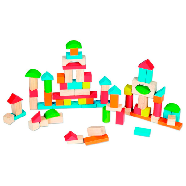 Constructor Classic World Wooden Blocks Multicolor Numărul de piese 100, 1+ photo 2