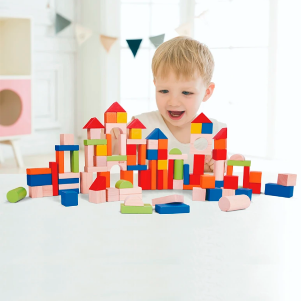 Constructor Classic World Wooden Blocks Multicolor Numărul de piese 100, 1+ photo 3
