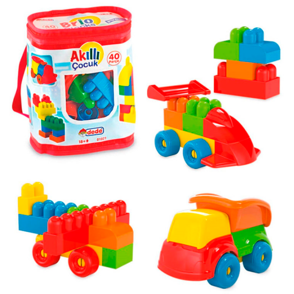 Constructor Dede Brio Blocks Multicolor Numărul de piese 40, 18+ luni photo 2