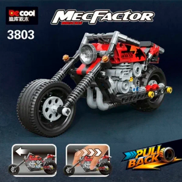 Constructor DeCool Motorcycle Red Numărul de piese 262, 6+ photo 4