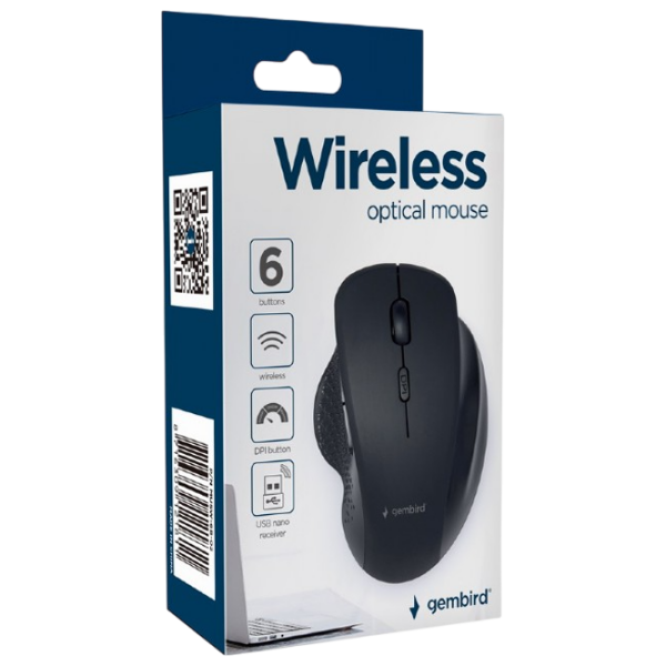 Mouse Gembird MUSW-6B-02 Black Fără fir, 1600 dpi photo 3