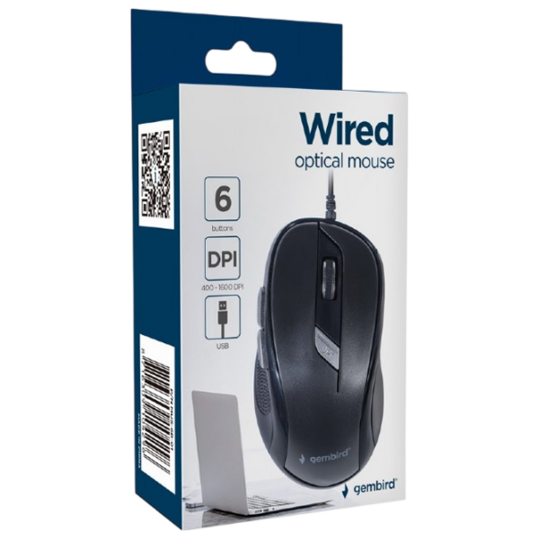 Mouse Gembird MUS-6B-01 Black Fără fir, 1600 dpi photo 4