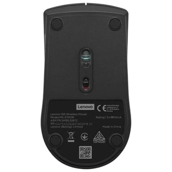 Mouse Lenovo 150 Black Fără fir, 1000 dpi photo 1
