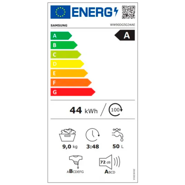 Mașină de spălat Samsung WW90DG5G34AELE White 9 kg, 1400 rpm, A photo 10