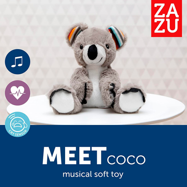 Jucărie interactivă Zazu Animals Coco Baby Sleep Soother Gray 0+ photo 3