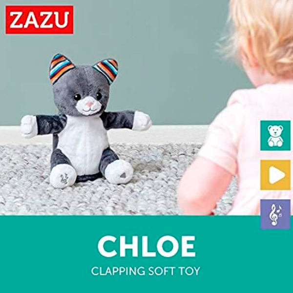 Jucărie interactivă Zazu Chloe Clapping Soft Toy Gray 0+ photo 4