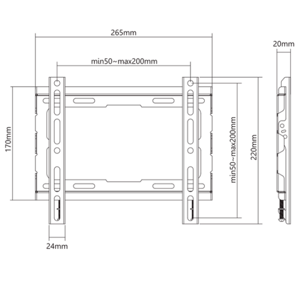 Кронштейн ТВ Kivi BASIC-22F Черный VESA 200 x 200 мм photo 6