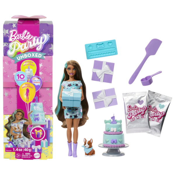 Păpușă Mattel Barbie Party Unboxed model JFG72 3+ photo 1