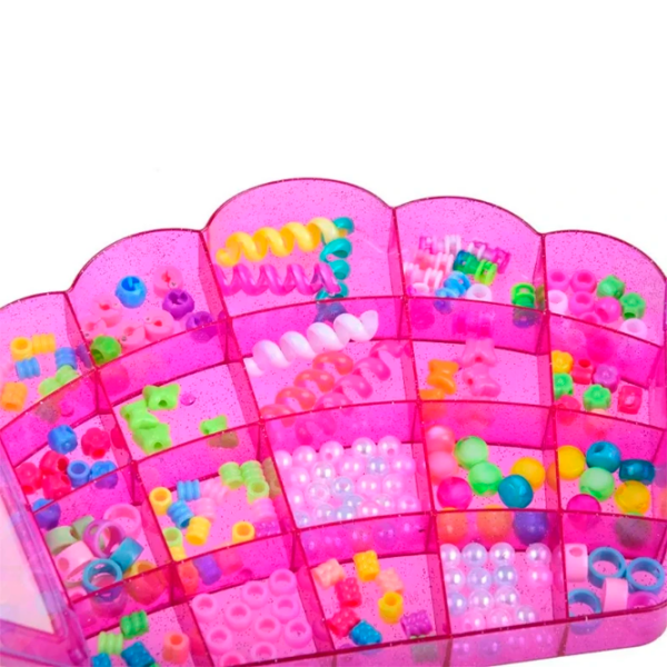 Set de creație Lulu Hair Beader & Jewelry Box MBK-230K Pink Pentru fetițe, 5+ photo 3