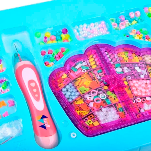 Set de creație Lulu Hair Beader & Jewelry Box MBK-230K Pink Pentru fetițe, 5+ photo 6