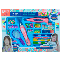 Set de creație Lulu 2 in 1 Hair Beader and Braider MBK-272K Pink Pentru fetițe, 5+