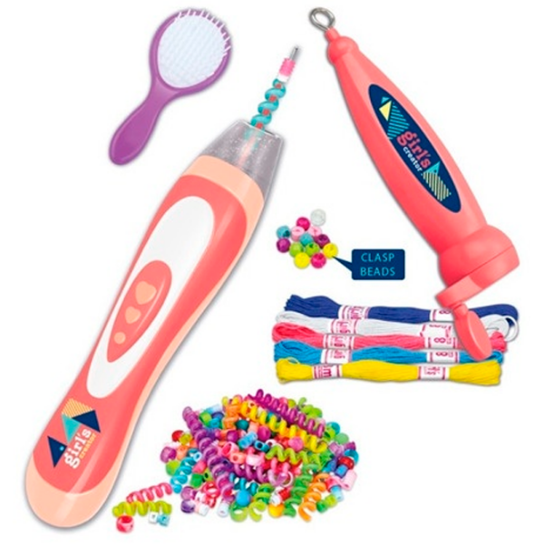 Set de creație Lulu 2 in 1 Hair Beader and Braider MBK-272K Pink Pentru fetițe, 5+ photo 2