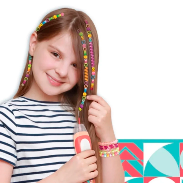 Set de creație Lulu 2 in 1 Hair Beader and Braider MBK-272K Pink Pentru fetițe, 5+ photo 5