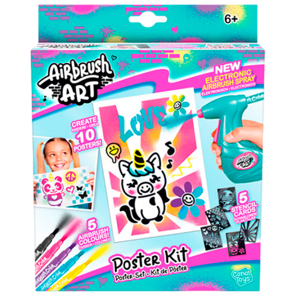 Set de creație Canal Toys Airbrush Art Poster Kit AIR015 Pink Pentru fetițe, 6+ photo 1