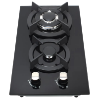 Plită încorporabilă pe gaz Tornado H29-203EN ECO Black Sticlă călită, Gratare: Fontă