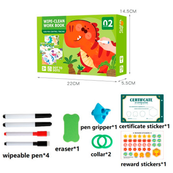 Креативный набор Optmarket Wipe-Clean Work Book 201746976 Зеленый Для детей, 3+ photo 2