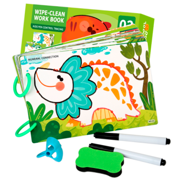Креативный набор Optmarket Wipe-Clean Work Book 201746976 Зеленый Для детей, 3+ photo 4