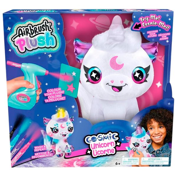 Jucărie interactivă Canal Toys Airbrush Plush Cosmic Unicorn AIR028 White Pentru fetițe, 6+ photo 1