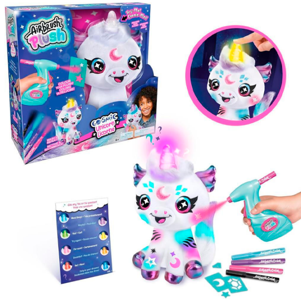 Jucărie interactivă Canal Toys Airbrush Plush Cosmic Unicorn AIR028 White Pentru fetițe, 6+ photo 6