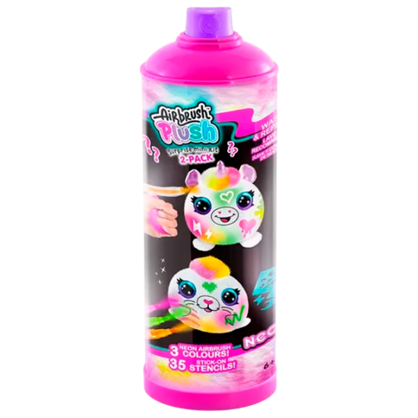 Set de creație Canal Toys Airbrush Plush Neon Mini Mystery Kit AIR023 Multicolor Pentru copii, 6+ photo 1