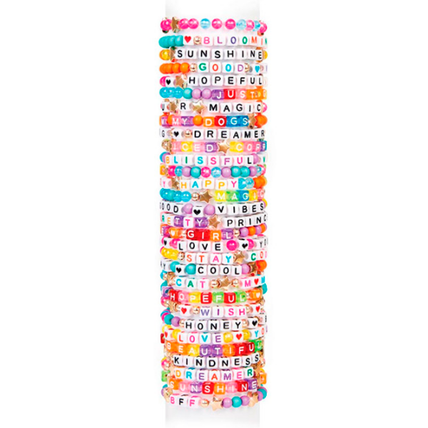 Set de creație Make It Real Alphabet Bead Bracelet Set 1742 Pink Pentru fetițe, 8+ photo 2