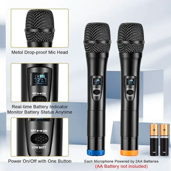 Microfon KTV V5 - 2mic VHF Black  photo 2
