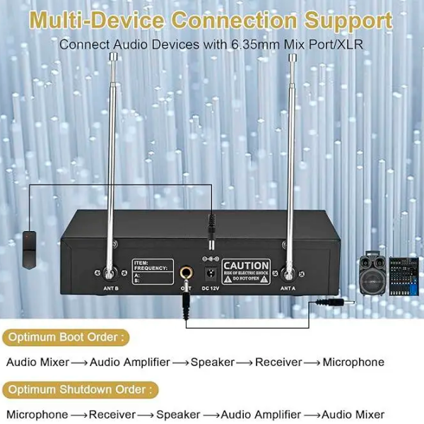 Microfon KTV V5 - 2mic VHF Black  photo 5