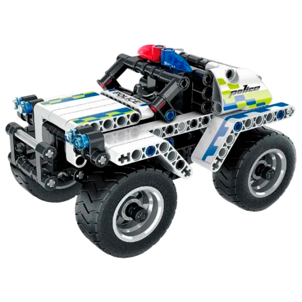 Constructor XTech Pull Back Police Car White Numărul de piese 199, 6+ photo 2