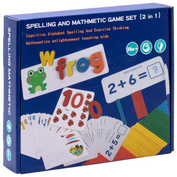 Joc educativ Insportline Spelling and Mathematical Game Set Dezvoltare, 3+