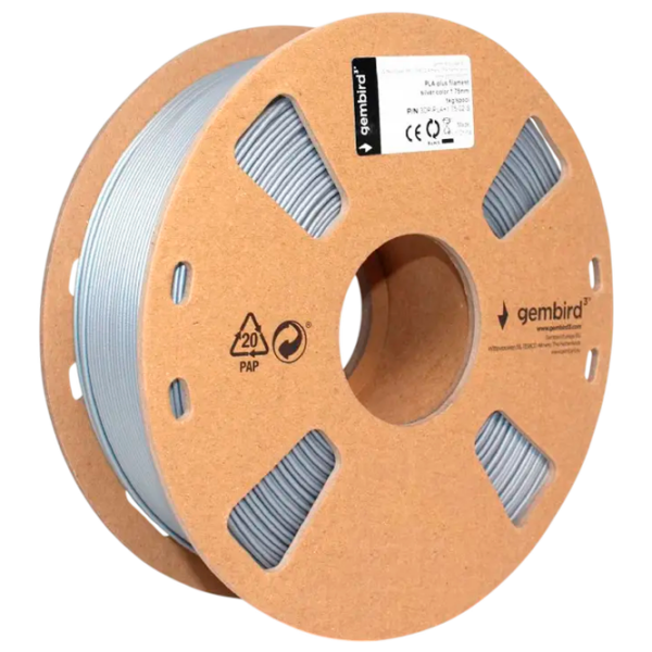 Филамент Gembird 3DP-PLA+1.75-02-S Серебряный  photo 2
