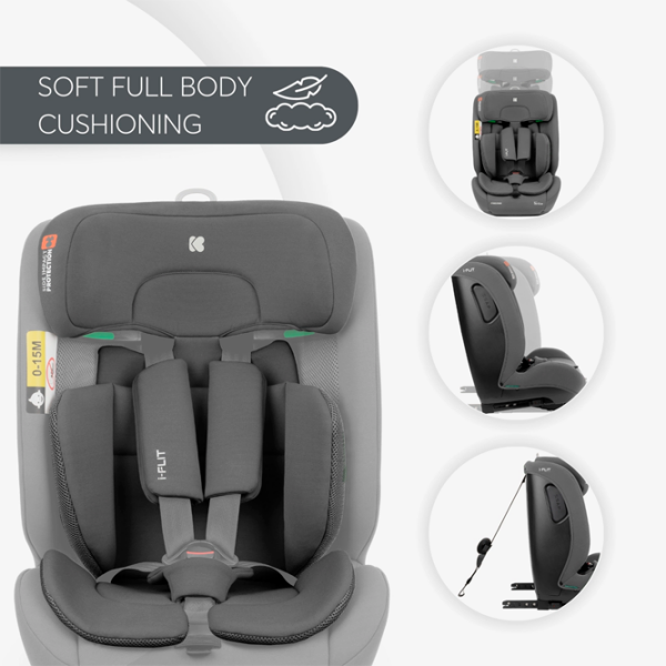 Scaun auto Kikka Boo i-Flit 31002140001 Light Gray 15 luni - 12 ani, 36 kg photo 2