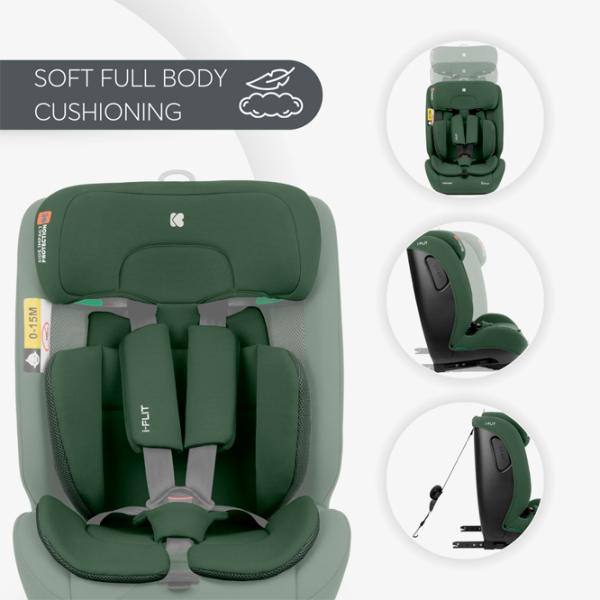 Scaun auto Kikka Boo i-Flit 31002140002 Green 15 luni - 12 ani, 36 kg photo 3