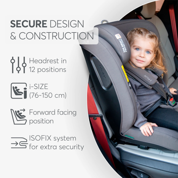 Scaun auto Kikka Boo i-Flit 31002140003 Black 15 luni - 12 ani, 36 kg photo 5