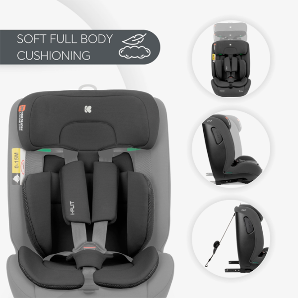 Scaun auto Kikka Boo i-Flit 31002140004 Dark Gray 15 luni - 12 ani, 36 kg photo 4