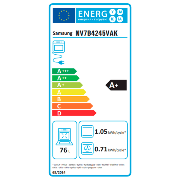 Cuptor încorporabil Samsung NV7B4245VAK/WT Black A+, 76 l photo 17