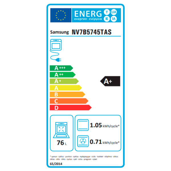 Cuptor încorporabil Samsung NV7B5745TAS/WT Silver A+, 76 l photo 10