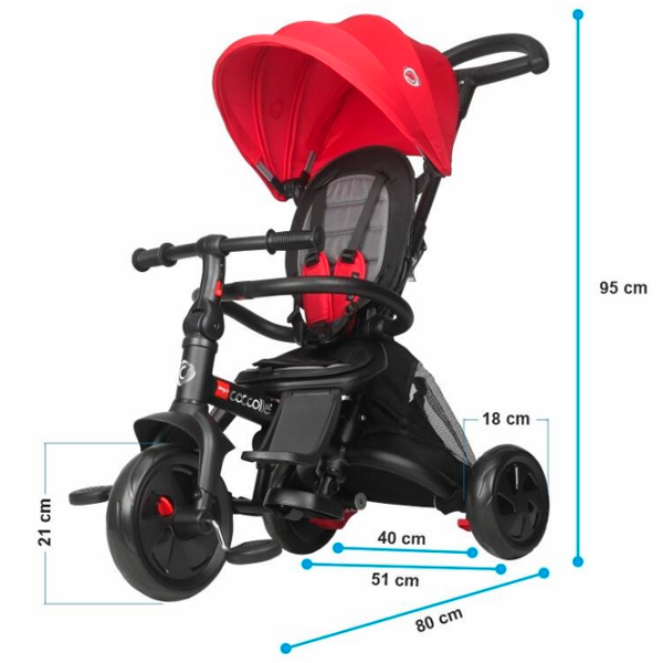 Triciclu Coccolle Alegra Red  Metal / Pentru copii photo 10