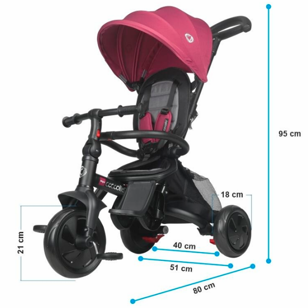 Triciclu Coccolle Alegra Violet  Metal / Pentru copii photo 10