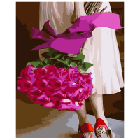 Pictură pe numere Strateg Buchet de trandafiri roz 50456 50 x 40 cm, Pânză