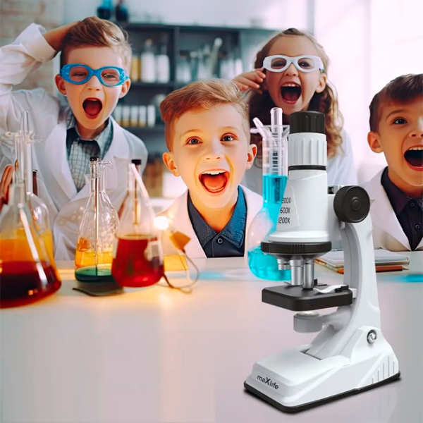 Microscop Maxlife MXMS-100 White Pentru copii, 6+ photo 6