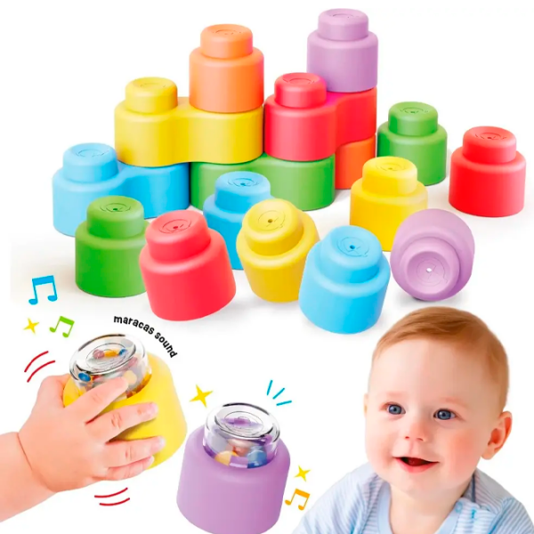 Constructor Quercetti Happy Sound Multicolor Numărul de piese 18, 0.5+ photo 3