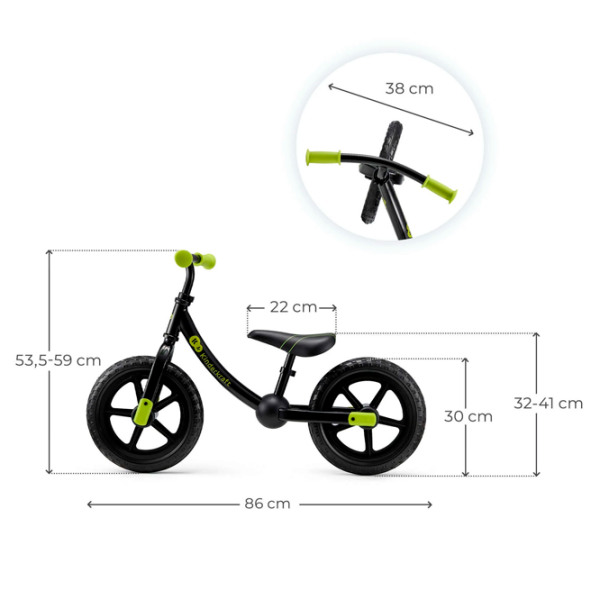 Bicicletă fără pedale KinderKraft 2Way Next 11" 11" Black  Metal / Pentru copii photo 8
