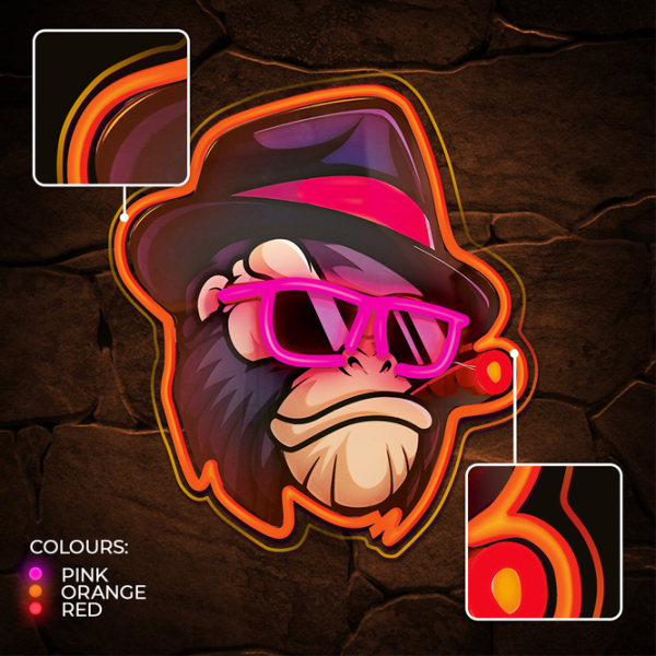 Lampă LED Forever Light Neon ART Gangsta Monkey Multicolor USB photo 5