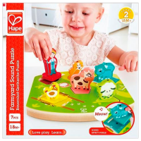Joc educativ Hape Ferma muzicală E1614 Green Pentru copii, 18+ luni