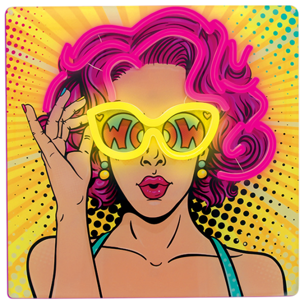 Lampă LED Forever Light Neon Power Woman Yellow USB photo 1