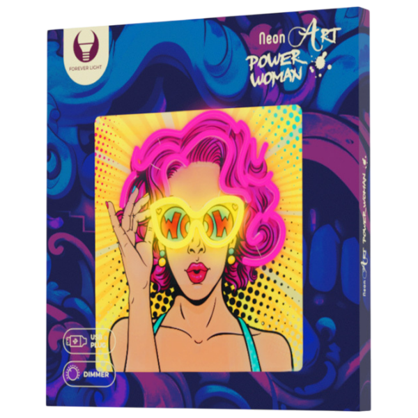 Lampă LED Forever Light Neon Power Woman Yellow USB photo 2