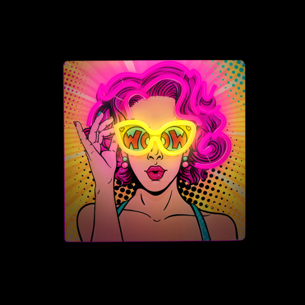 Lampă LED Forever Light Neon Power Woman Yellow USB photo 3